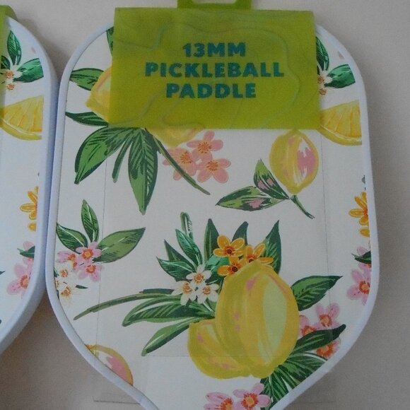 13mm Graphite Pickleball Paddles Double Sided-Lemon/Pink Dash-NEW-Set of 2 - Picture 2 of 4